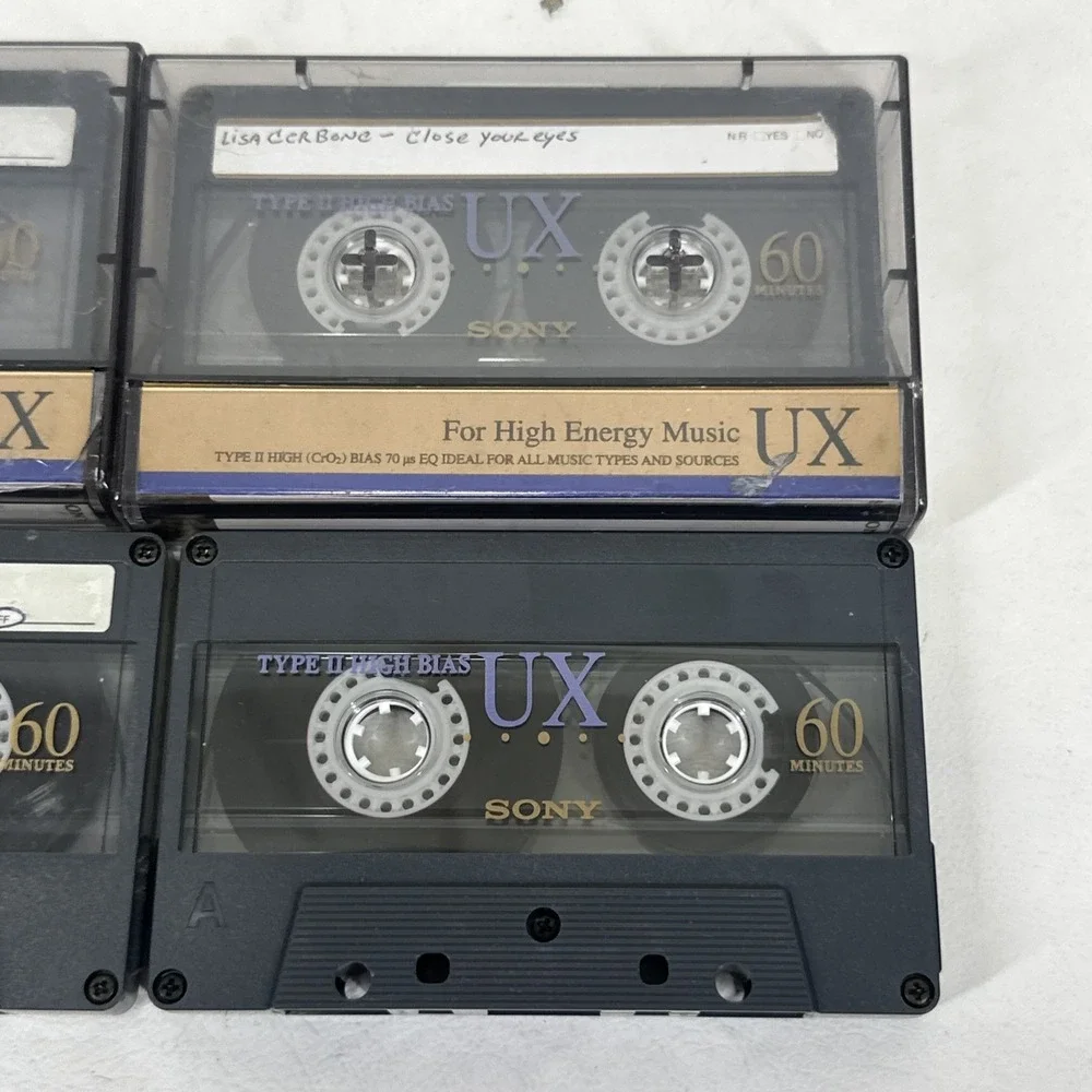 Sony UX 60 Cassette Tapes Type II High Bias Chrome Vintage Audio Used Lot of 4
